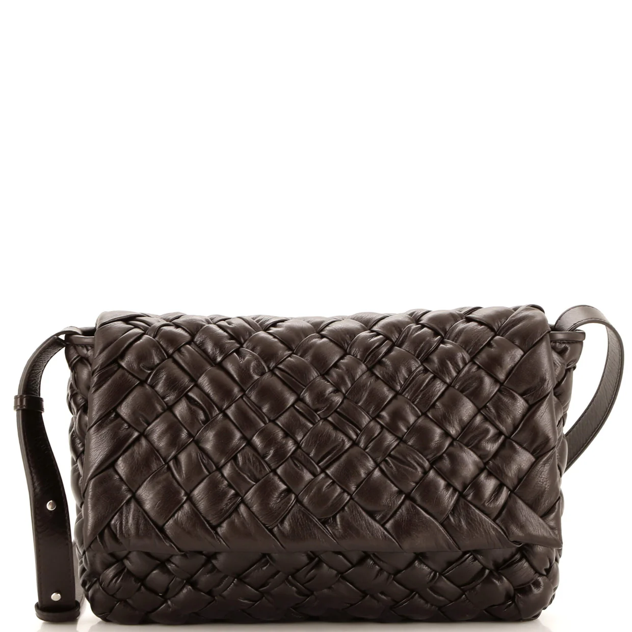 Rumple Messenger Bag Intrecciato Leather Medium - Deep Luxury