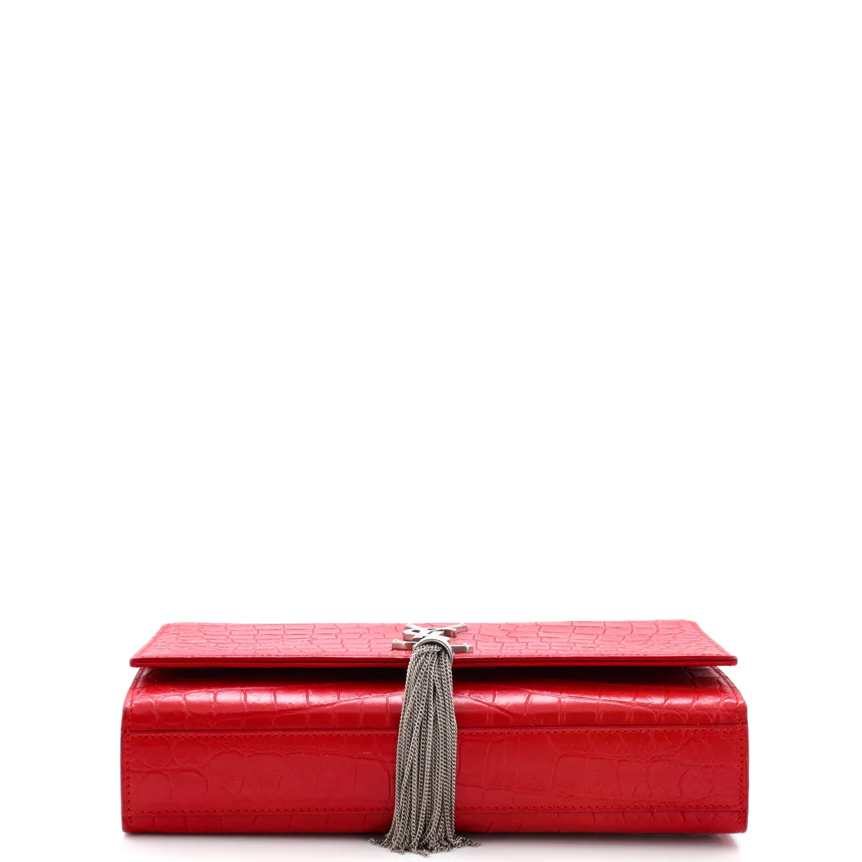 Classic Monogram Tassel Crossbody Bag Crocodile Embossed Leather Medium - Deep Luxury