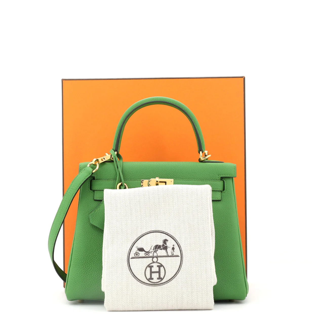 Kelly Handbag Vert Yucca Maurice with Gold Hardware 25 - Deep Luxury