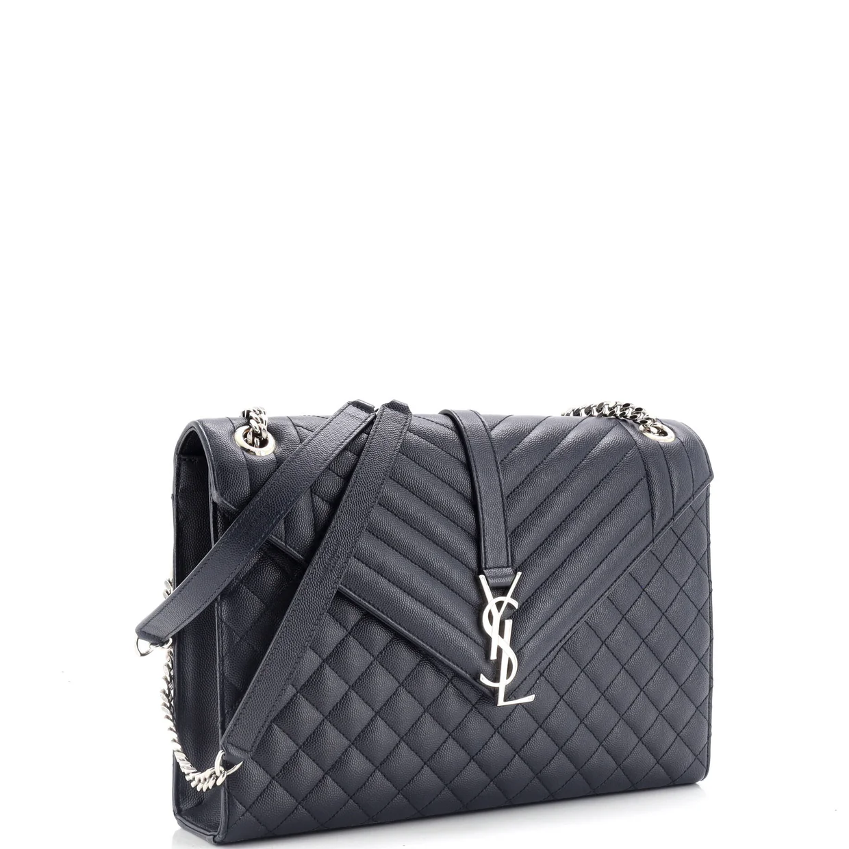 Classic Monogram Envelope Satchel Mixed Matelasse Leather Medium - Deep Luxury