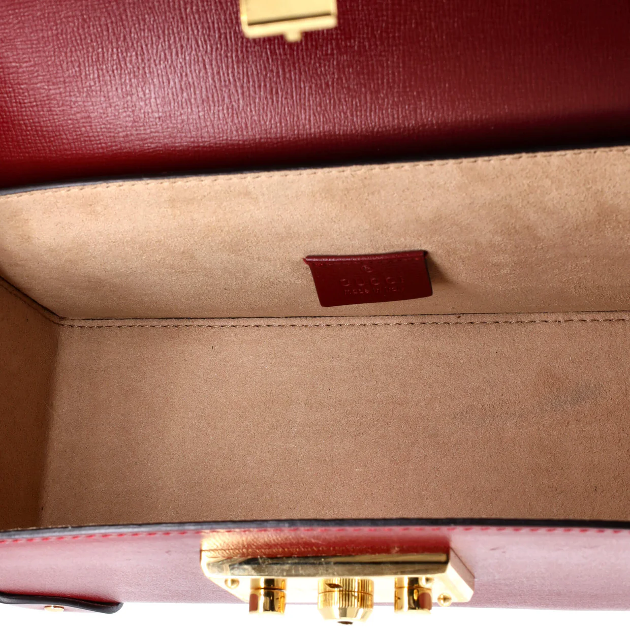 Padlock Bamboo Shoulder Bag Leather Small - Deep Luxury