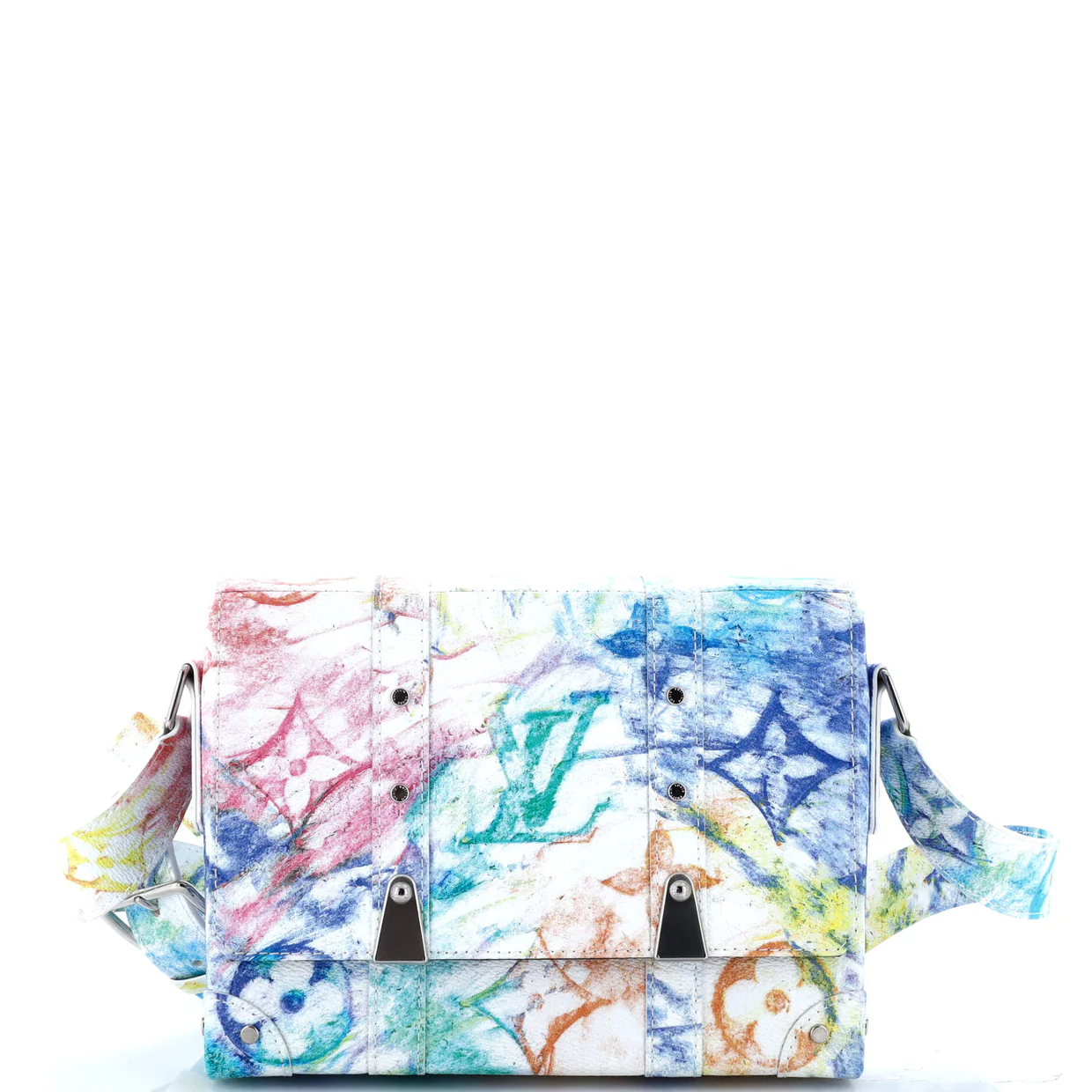 Trunk Messenger Bag Limited Edition Monogram Pastel Multicolor - Deep Luxury