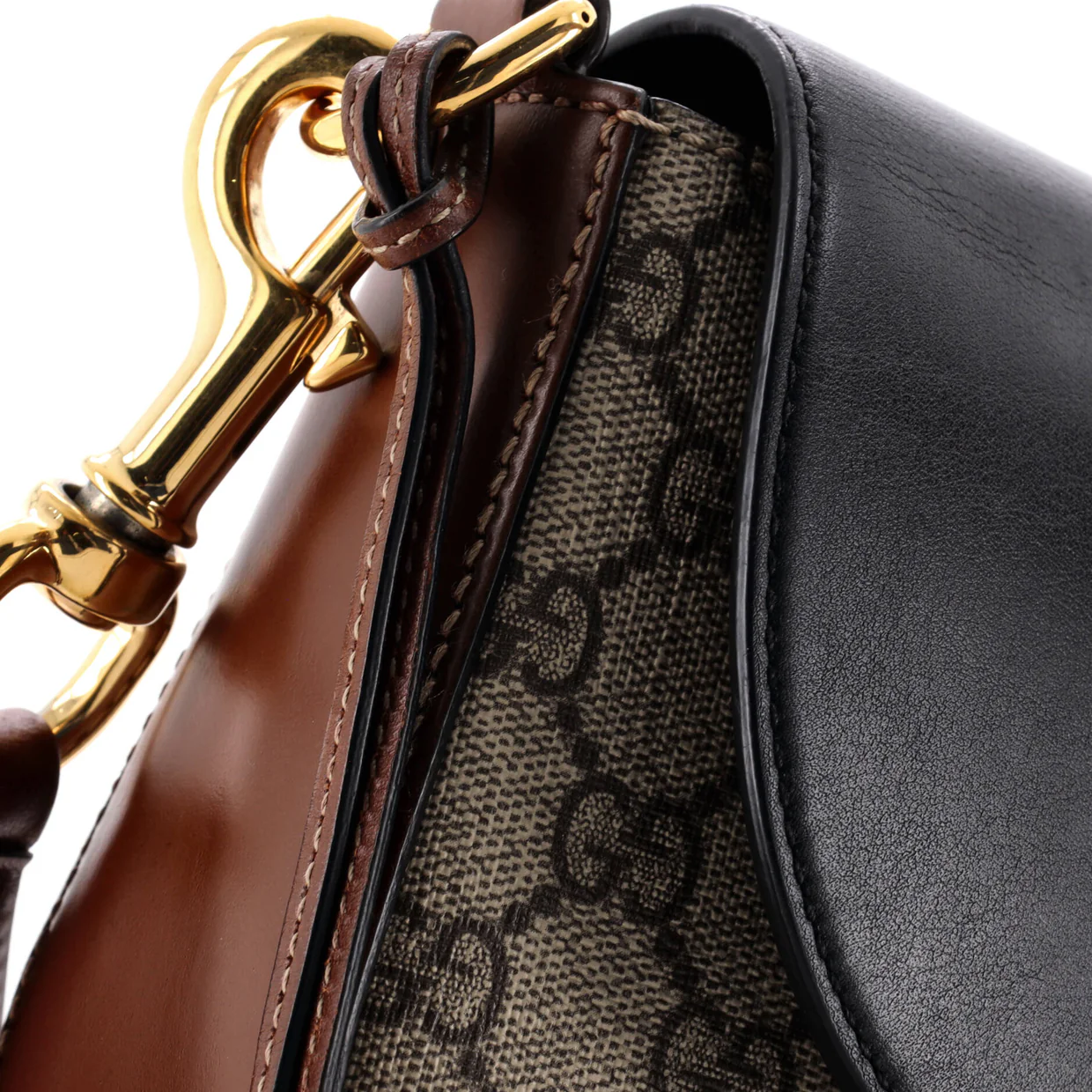 Padlock Saddle Shoulder Bag GG Coated Canvas and Leather Medium - Deep Luxury