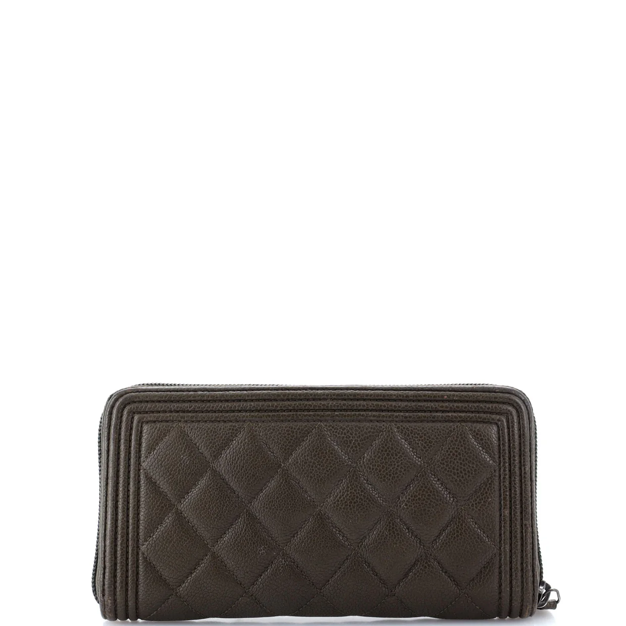 Boy Zip Around Wallet Quilted Caviar Long - Deep Luxury