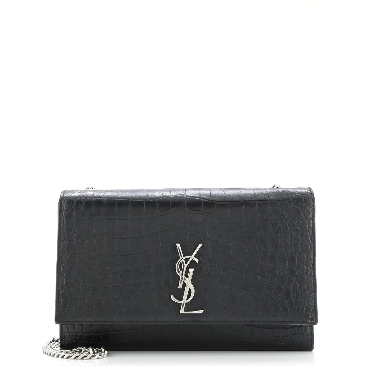Classic Monogram Crossbody Bag Crocodile Embossed Leather Large - Deep Luxury