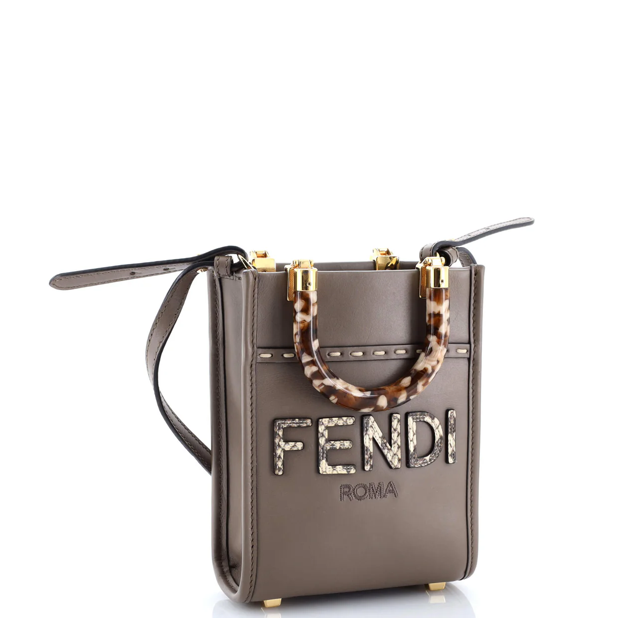 Sunshine Shopper Tote Leather with Snakeskin Mini - Deep Luxury