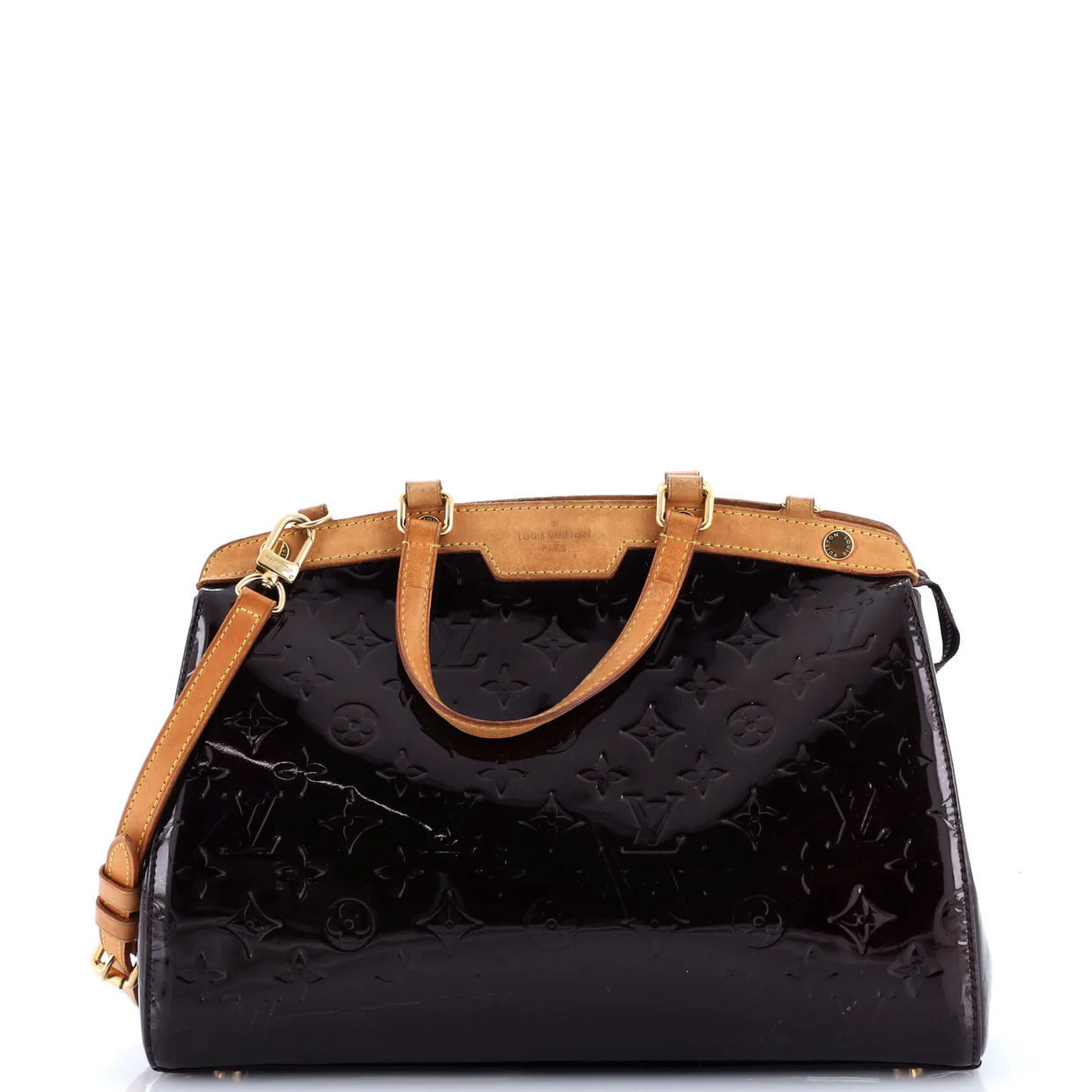 Brea Handbag Monogram Vernis MM - Deep Luxury