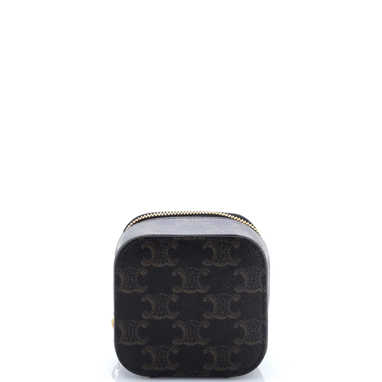 Top Handle Square Vanity Case Triomphe Coated Canvas Mini - Deep Luxury