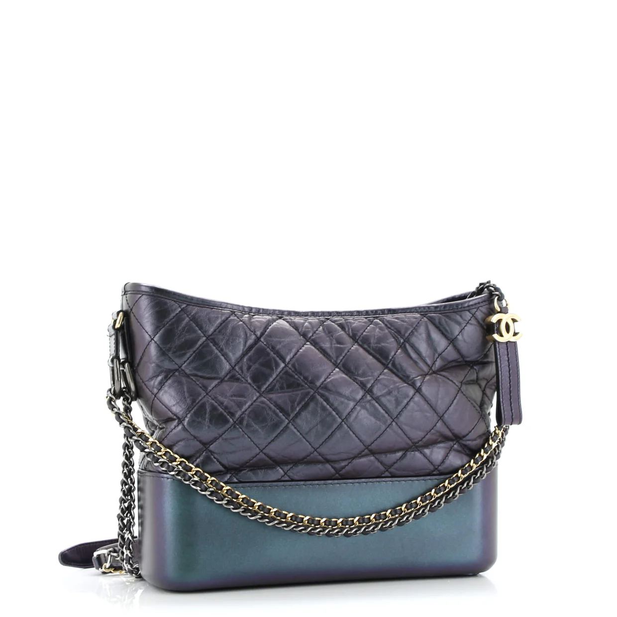 Gabrielle Hobo Quilted Iridescent Lambskin Medium - Deep Luxury