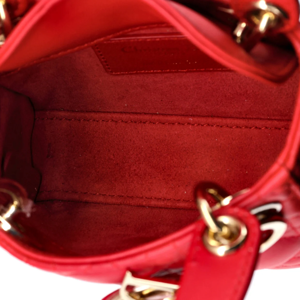 Lady Dior Bag Cannage Quilt Lambskin Micro - Deep Luxury