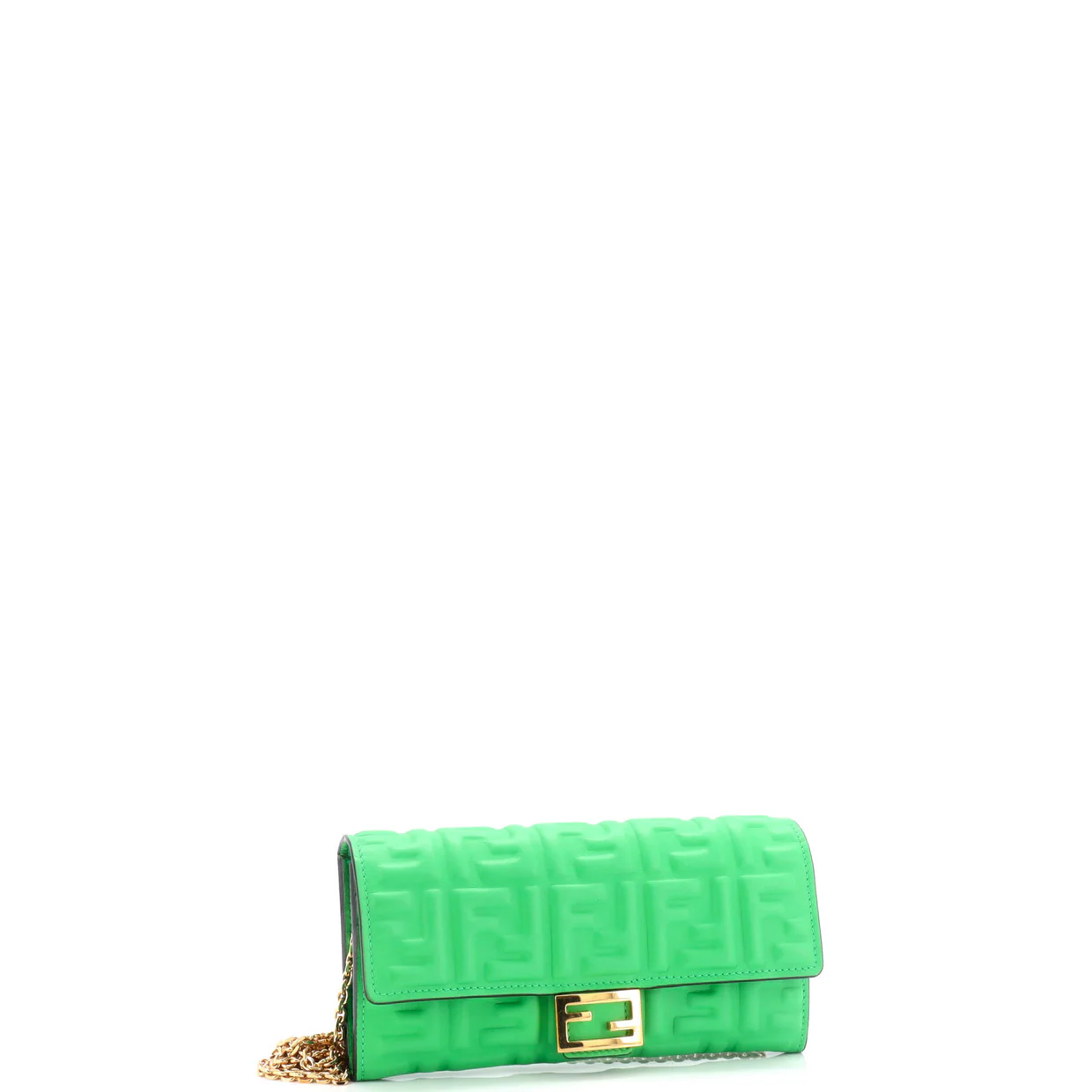 Baguette Continental Wallet on Chain Zucca Embossed Leather - Deep Luxury