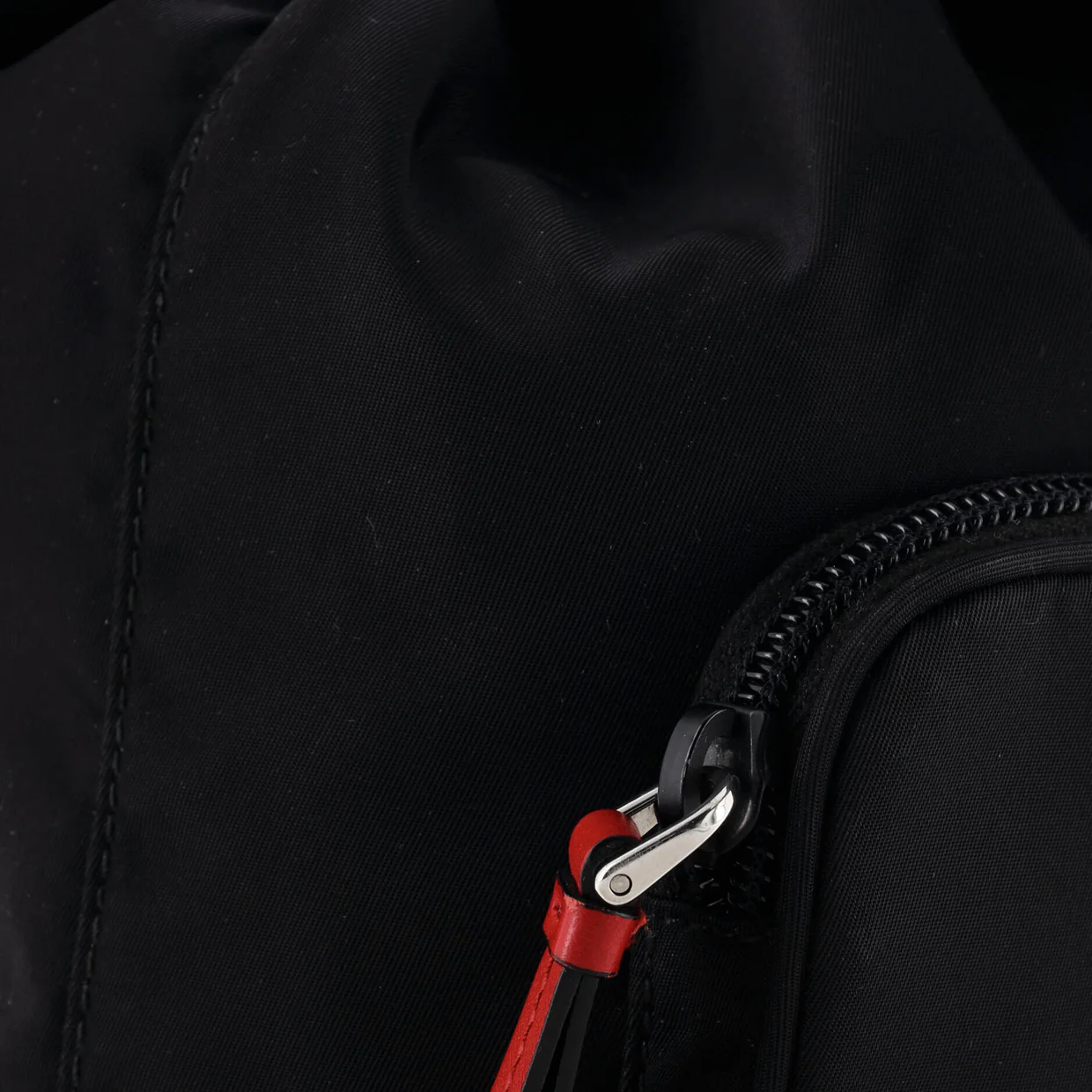 New Vela Multi Pocket Bucket Bag Tessuto with Studded Leather - Deep Luxury