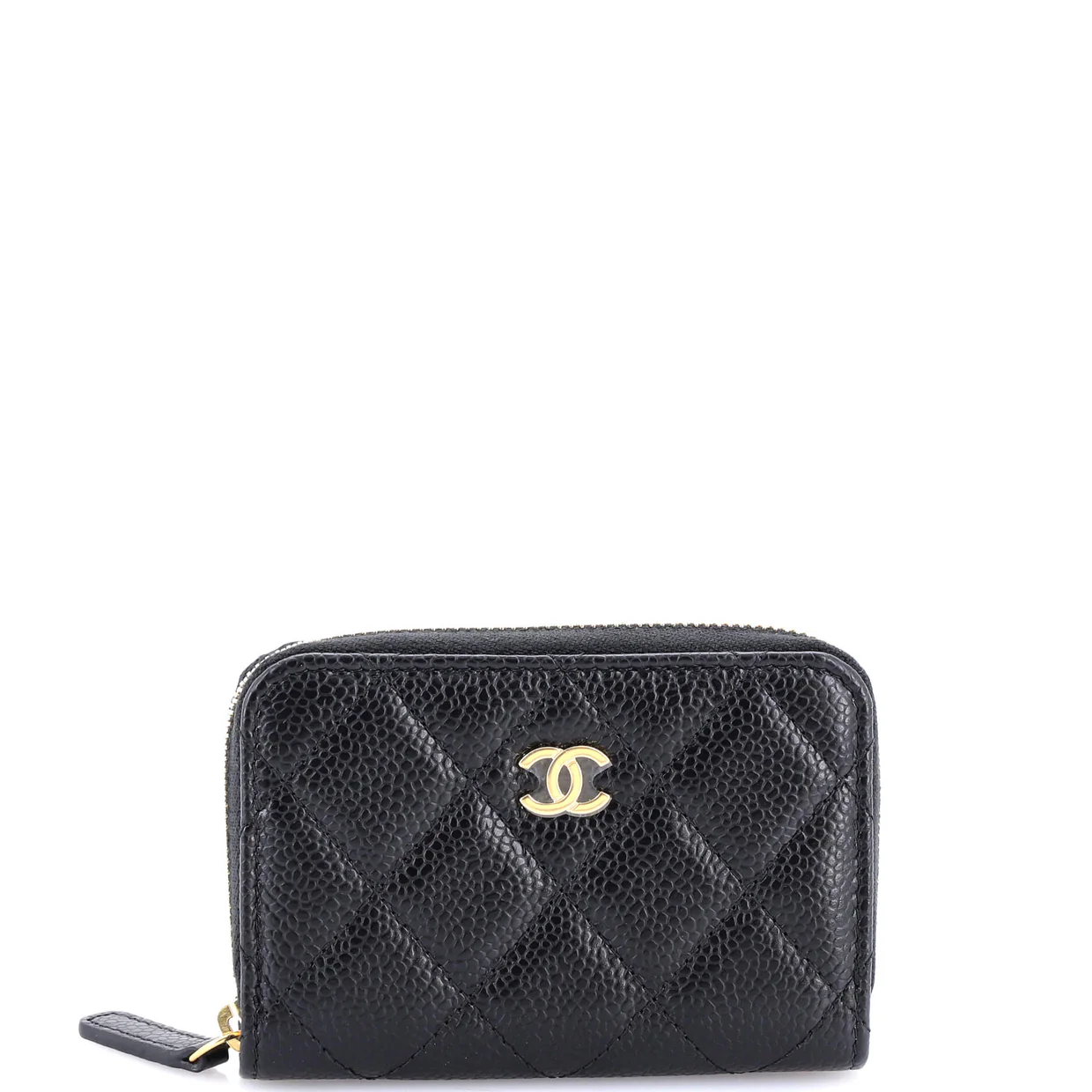 CC Zip Coin Purse Quilted Caviar Small - Deep Luxury