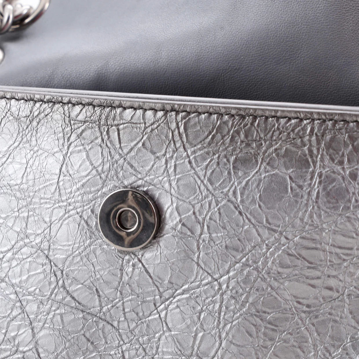 Crush Charm Chain Flap Bag Leather Small - Deep Luxury