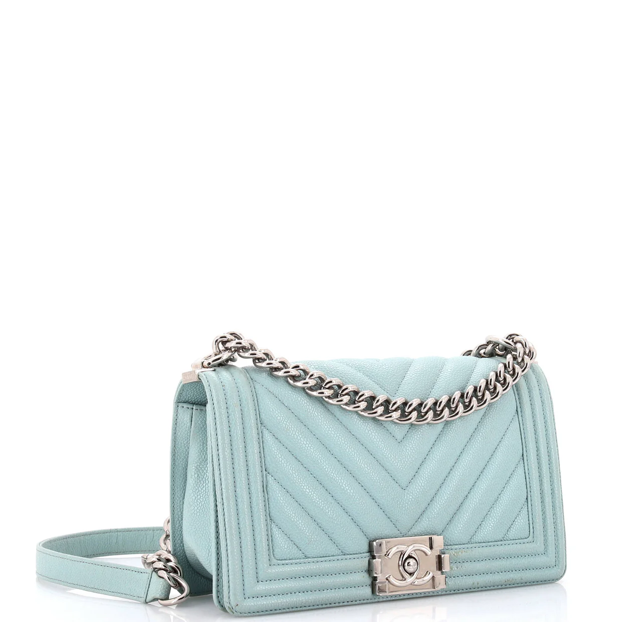 Boy Flap Bag Chevron Caviar New Medium - Deep Luxury