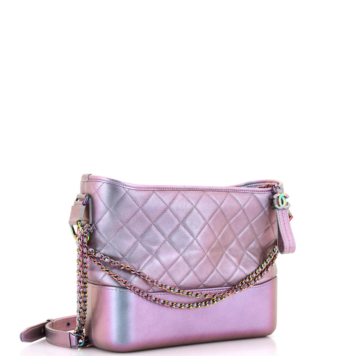 Gabrielle Hobo Quilted Iridescent Lambskin Medium - Deep Luxury