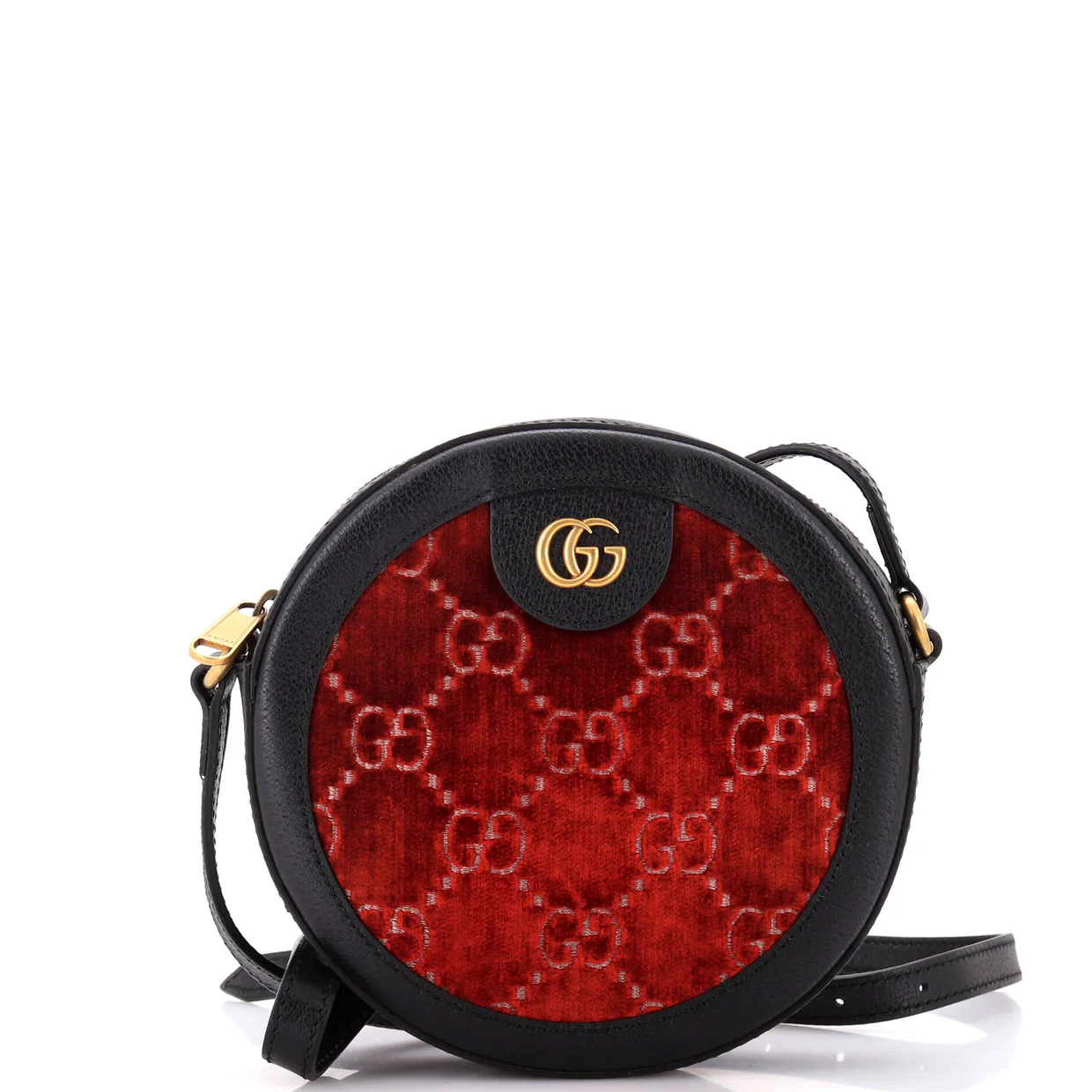 Ophidia Round Shoulder Bag GG Velvet Mini - Deep Luxury