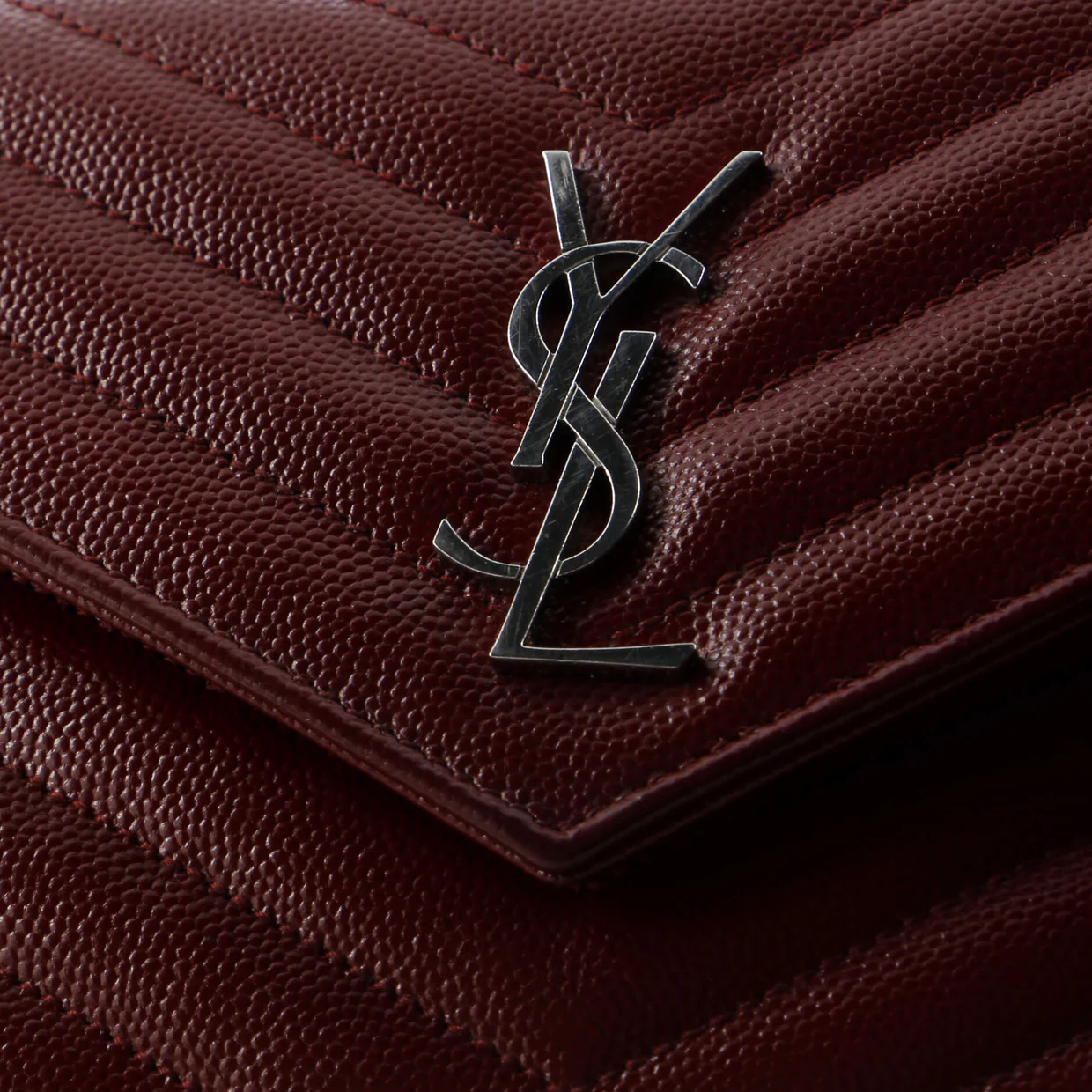 Classic Monogram Wallet on Chain Matelasse Chevron Leather Small - Deep Luxury