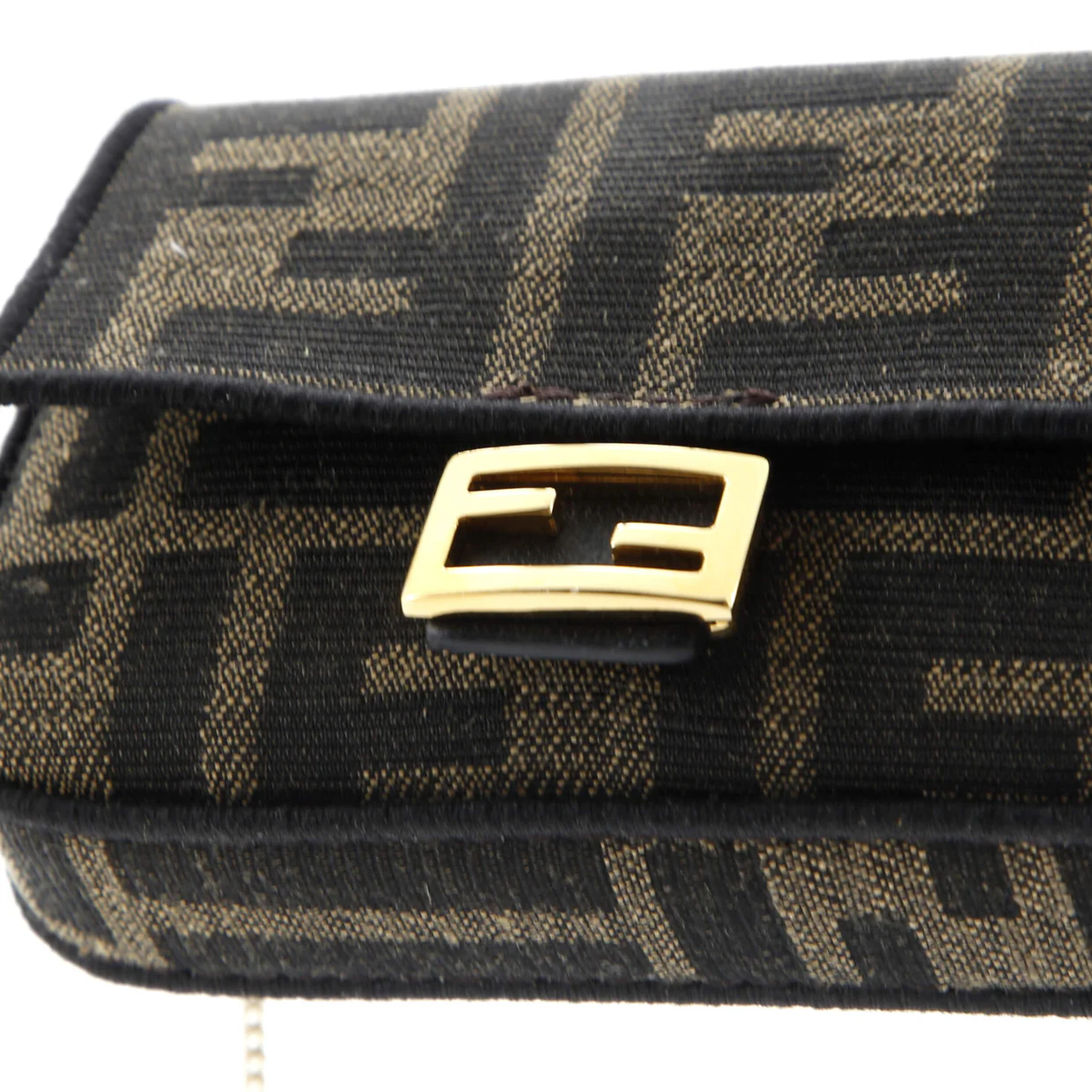 Chain Baguette Charm Bag Zucca Coated Canvas Nano - Deep Luxury