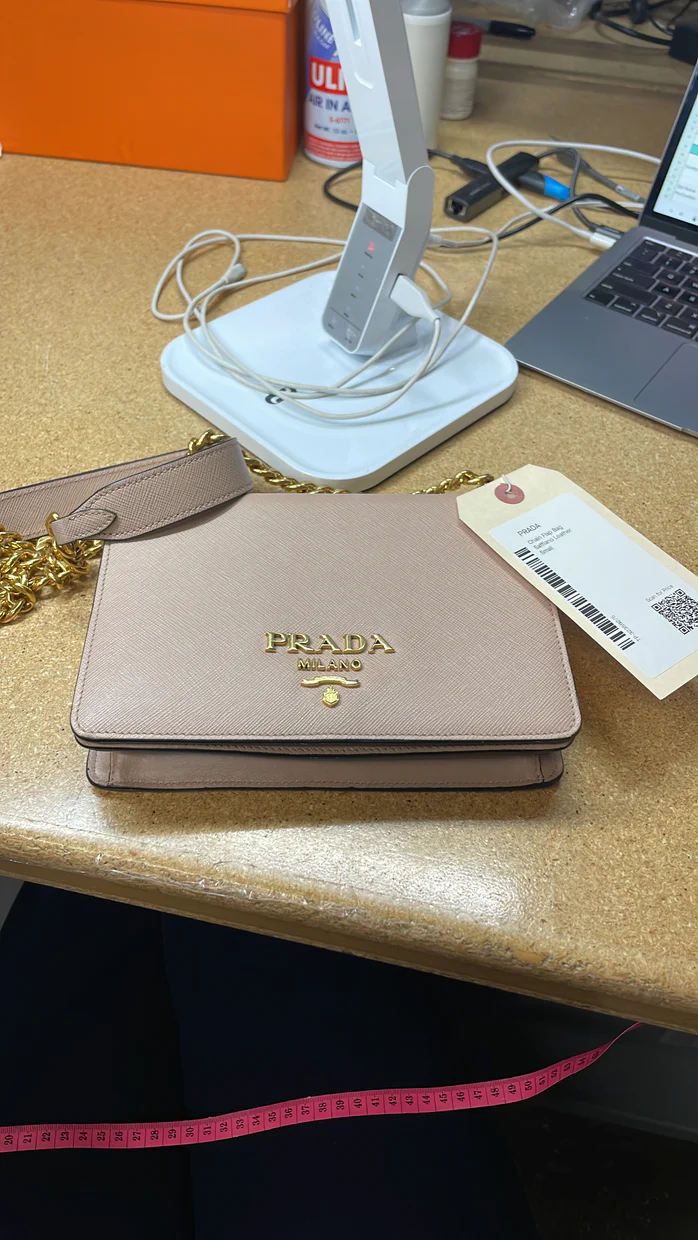 Chain Flap Bag Saffiano Leather Small - Deep Luxury