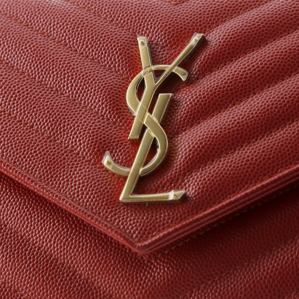 Classic Monogram Wallet on Chain Matelasse Chevron Leather Medium - Deep Luxury