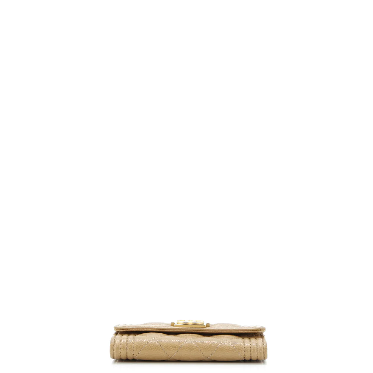 Boy Flap Card Case Quilted Caviar - Deep Luxury