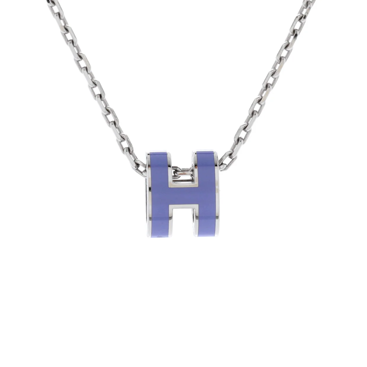 Pop H Pendant Chain Necklace Metal and Enamel Mini - Deep Luxury