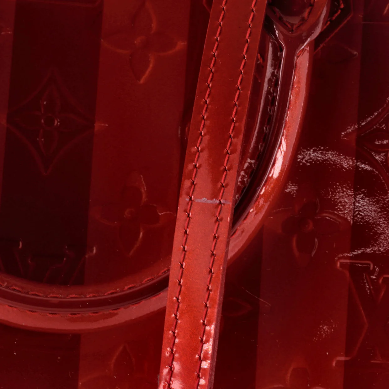 Alma Handbag Limited Edition Monogram Vernis Rayures BB - Deep Luxury