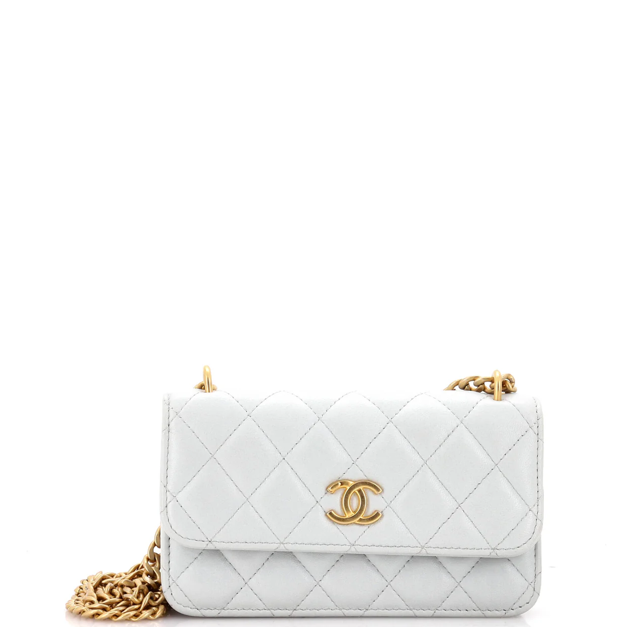 Sweet Camellia Wallet on Chain Quilted Lambskin - Deep Luxury