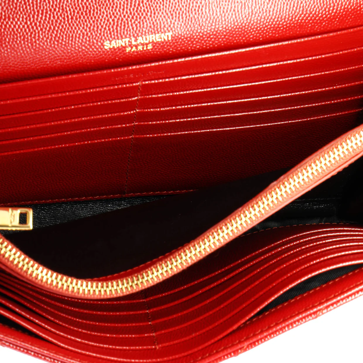 Classic Monogram Wallet on Chain Matelasse Chevron Leather Medium - Deep Luxury