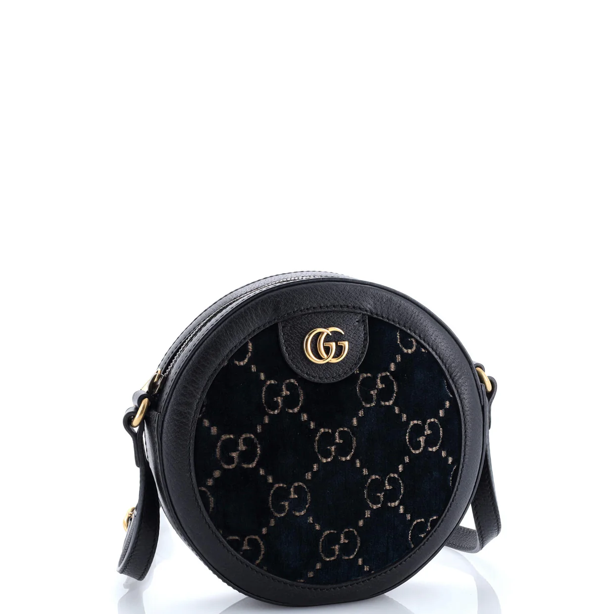 Ophidia Round Shoulder Bag GG Velvet Mini - Deep Luxury