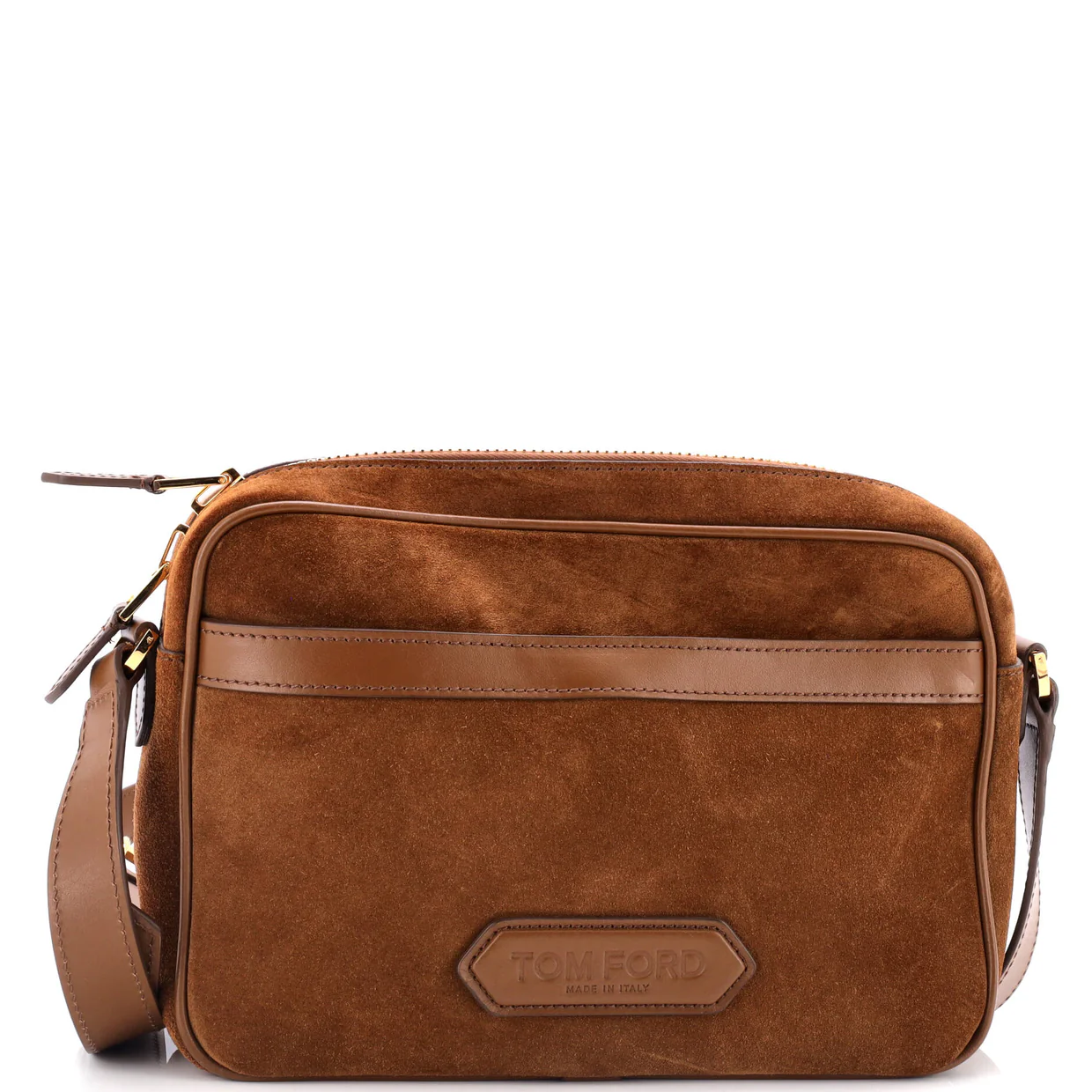 Front Pocket Messenger Bag Suede and Leather - Deep Luxury
