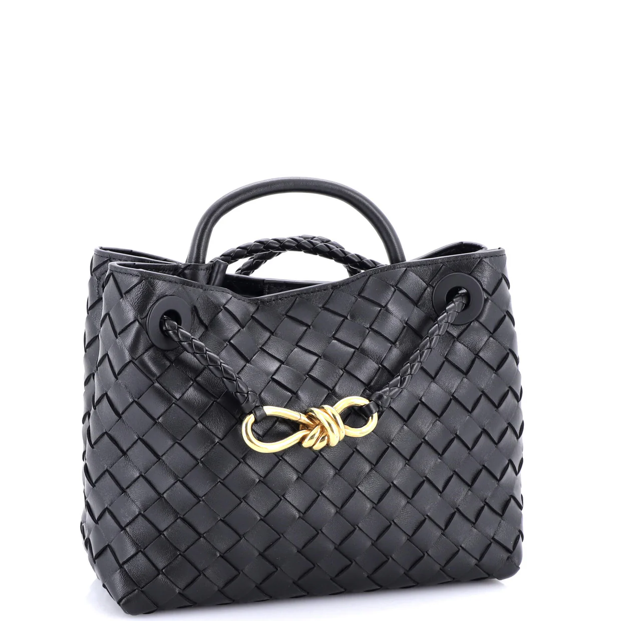 Andiamo Top Handle Bag Intrecciato Nappa Small - Deep Luxury