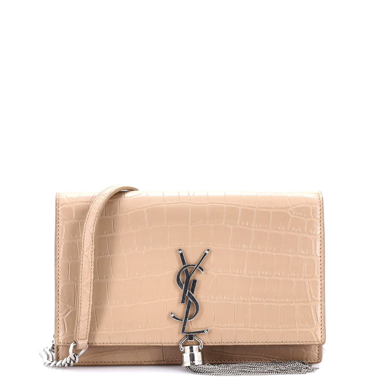 Classic Monogram Tassel Chain Wallet Crocodile Embossed Leather - Deep Luxury
