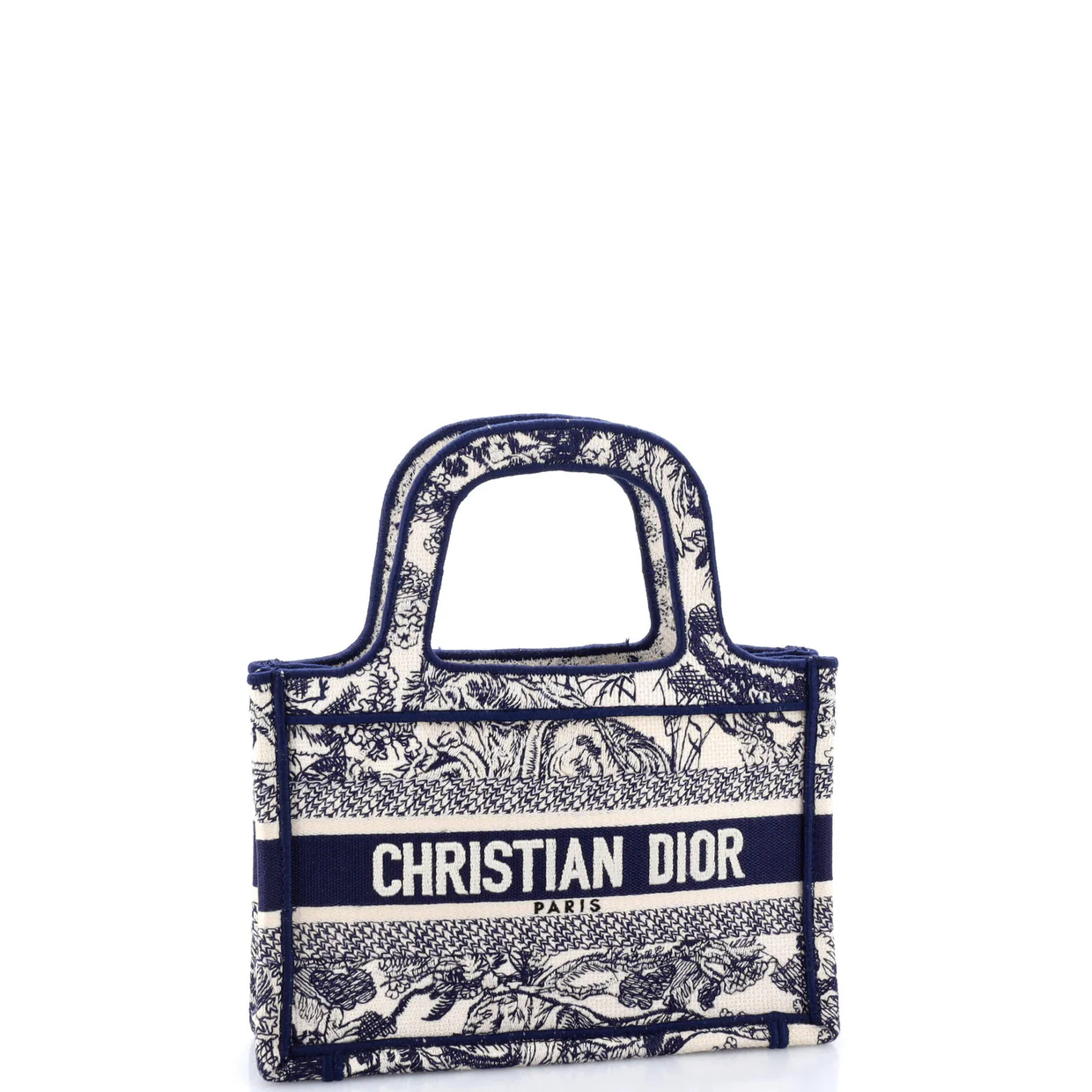 Toile de Jouy Book Tote Embroidered Canvas Mini - Deep Luxury
