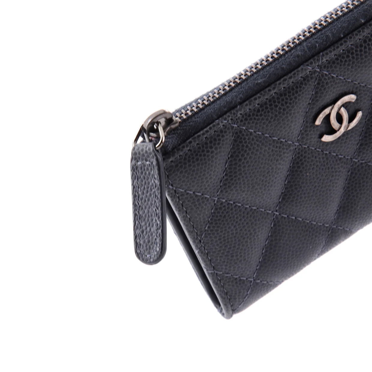 Key Pouch Quilted Caviar - Deep Luxury