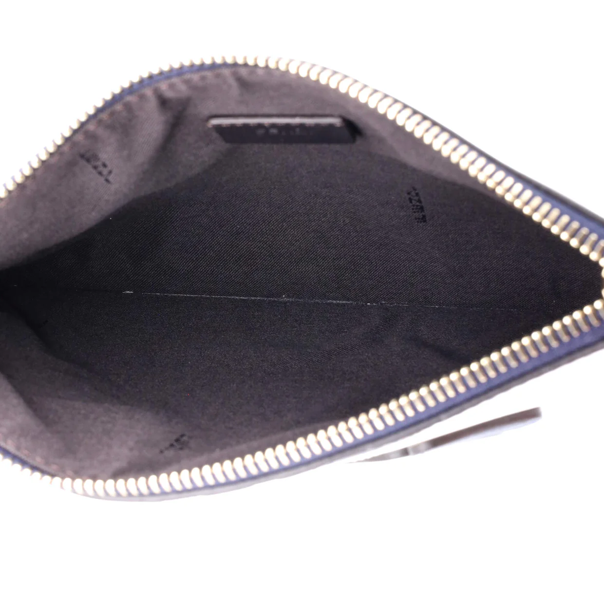 Mania Logo Zip Pouch Inlaid Leather Medium - Deep Luxury