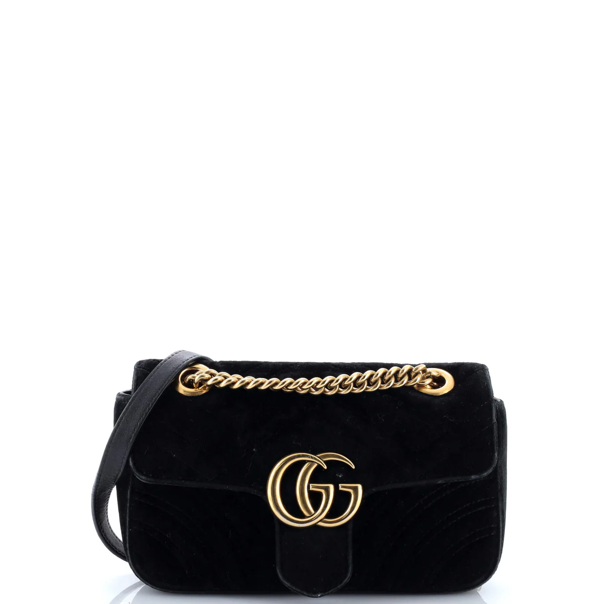 GG Marmont Flap Bag Matelasse Velvet Small - Deep Luxury