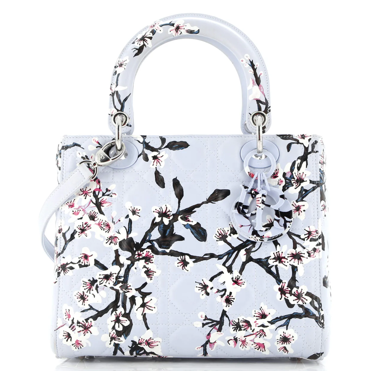 Lady Dior Bag Cannage Quilt Floral Printed Lambskin Medium - Deep Luxury