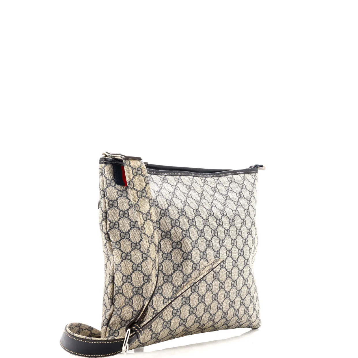 Web Loop Flat Messenger GG Coated Canvas Large - Deep Luxury