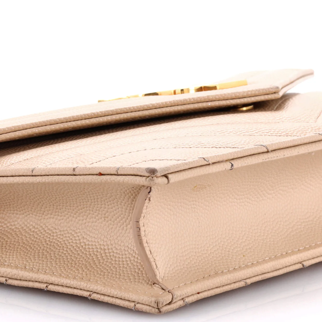Classic Monogram Wallet on Chain Matelasse Chevron Leather Small - Deep Luxury