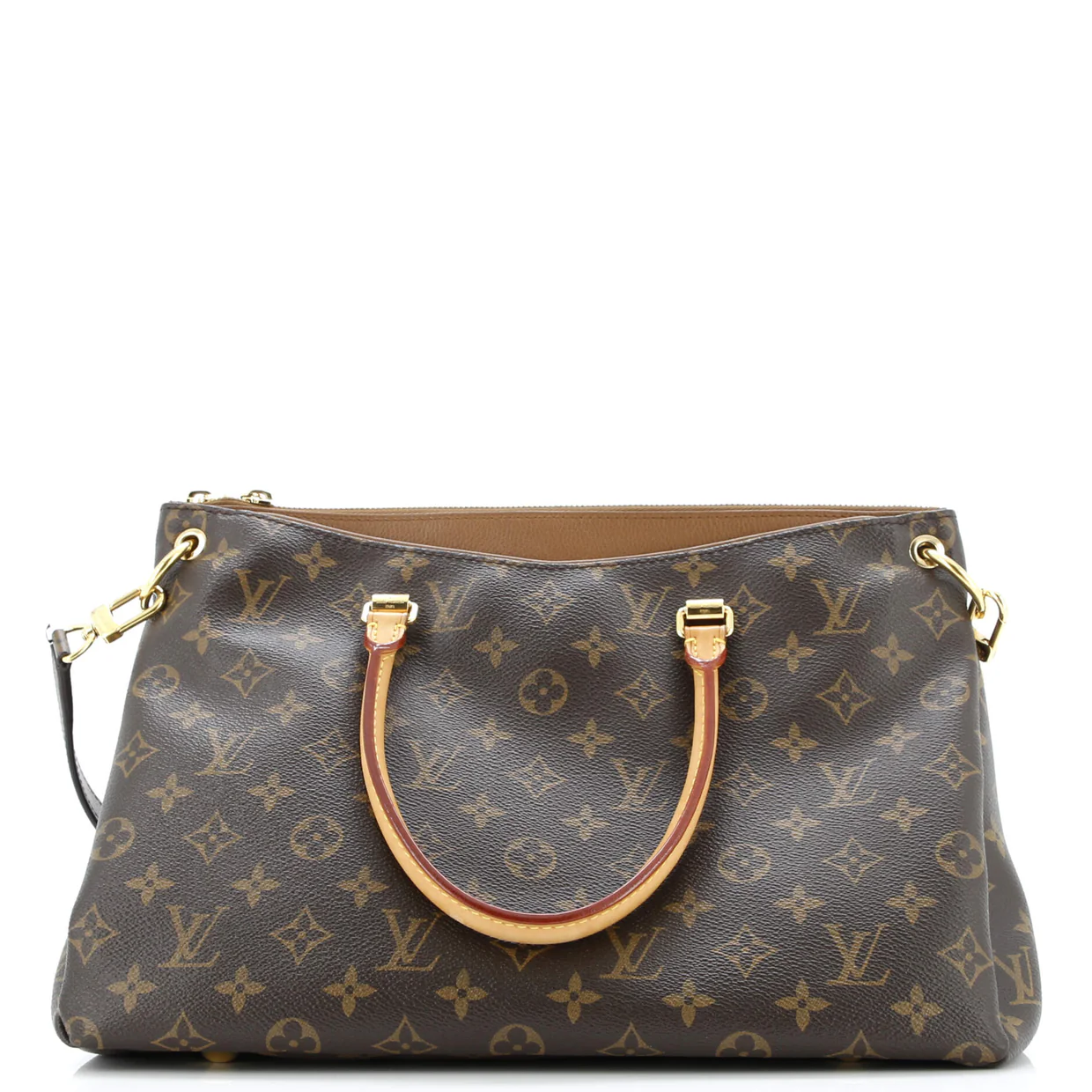 Pallas Tote Monogram Canvas with Leather - Deep Luxury