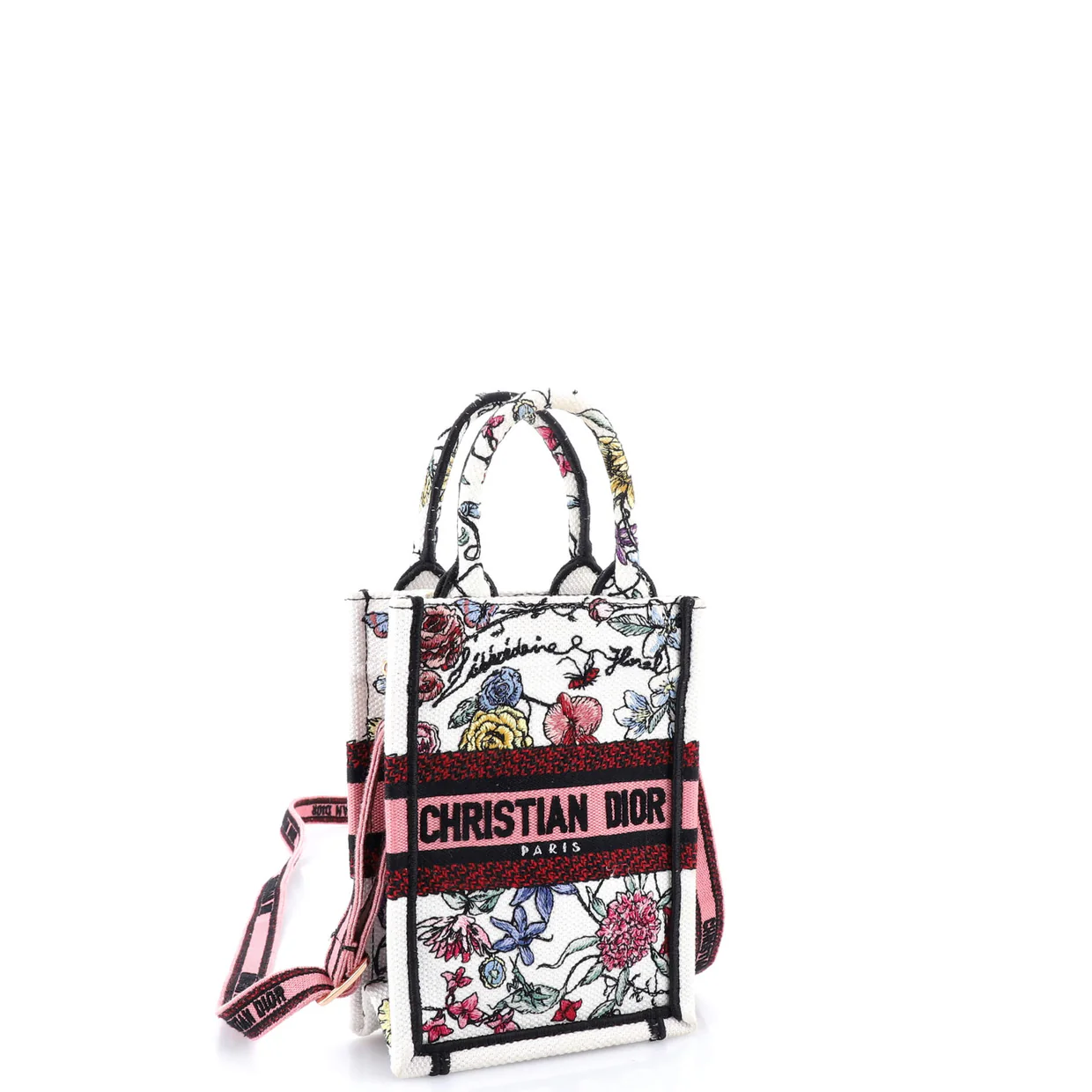 Book Tote Phone Bag Embroidered Canvas Mini - Deep Luxury