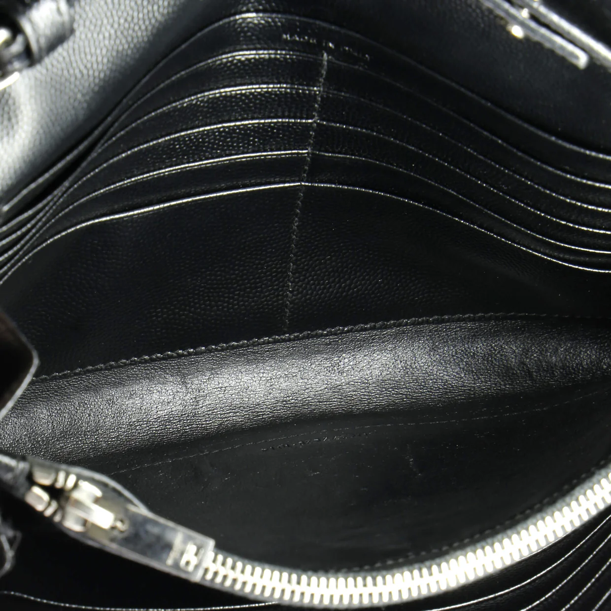 Classic Monogram Wallet on Chain Matelasse Chevron Leather Medium - Deep Luxury