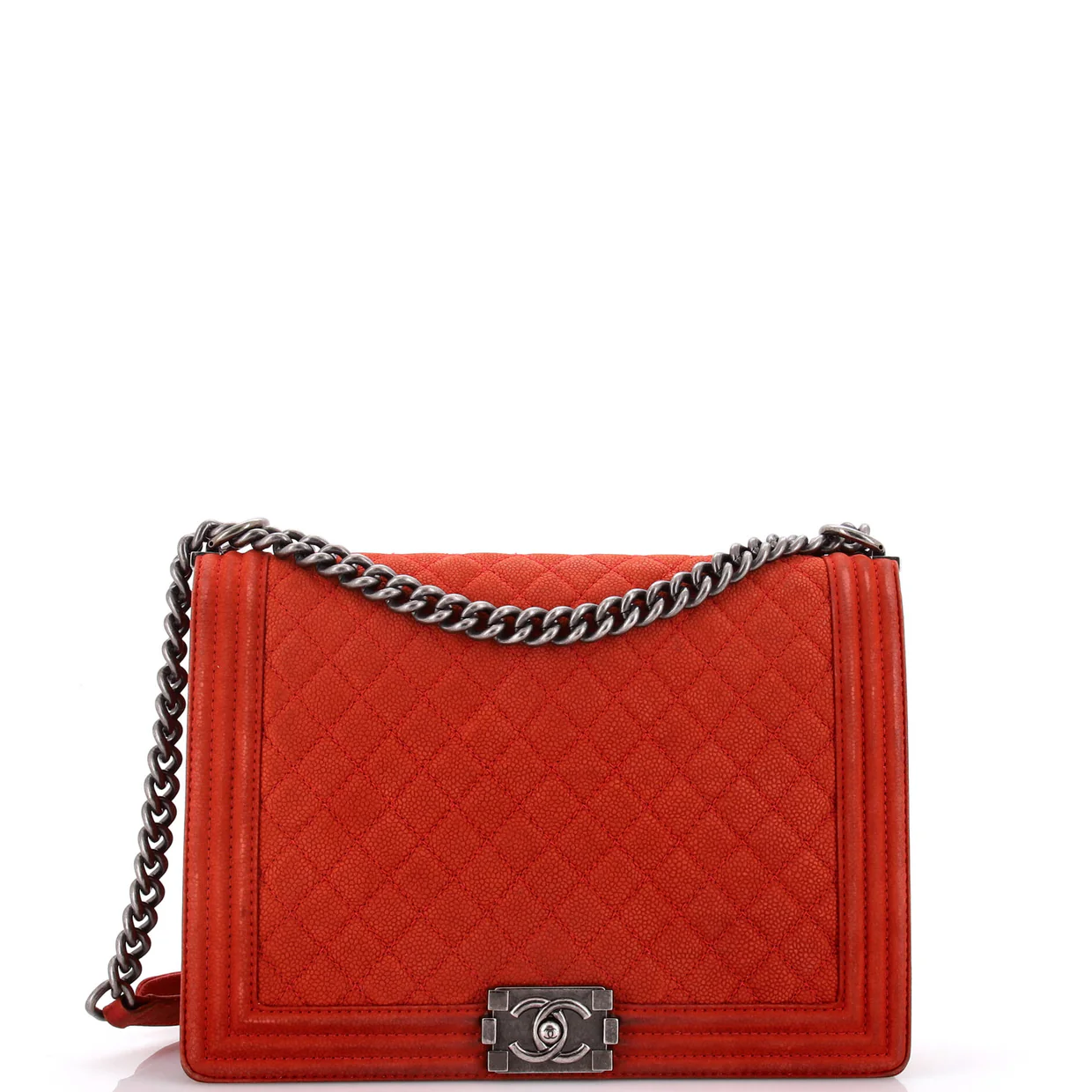 Boy Flap Bag Quilted Matte Caviar Large - Deep Luxury