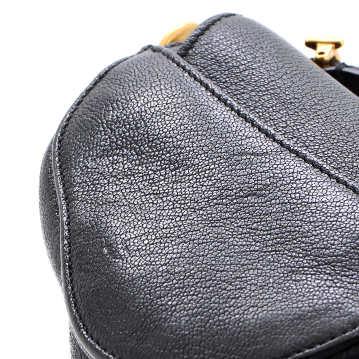 Saddle Handbag with Strap Leather Micro - Deep Luxury