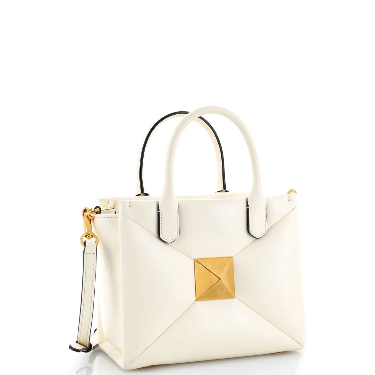 One Stud Top Handle Bag Leather Small - Deep Luxury