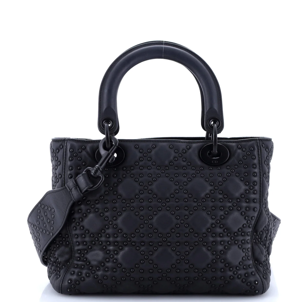 Ultra Matte Supple Lady Dior Bag Cannage Studded Lambskin Medium - Deep Luxury