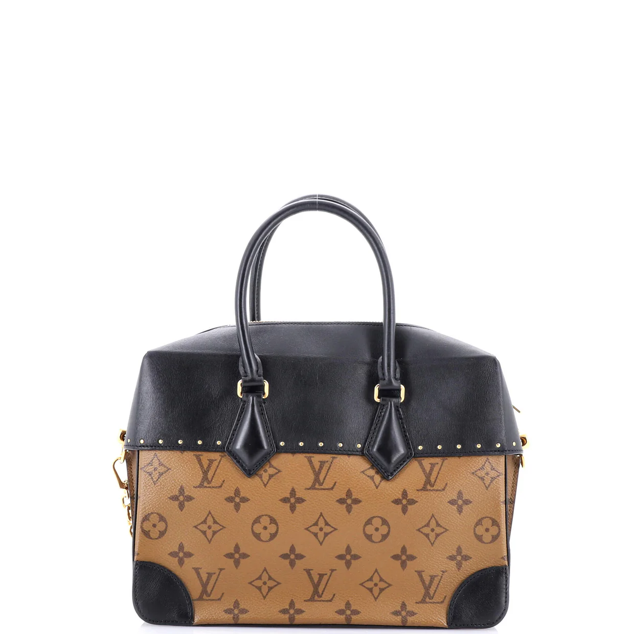 City Malle Handbag Reverse Monogram Canvas and Leather MM - Deep Luxury