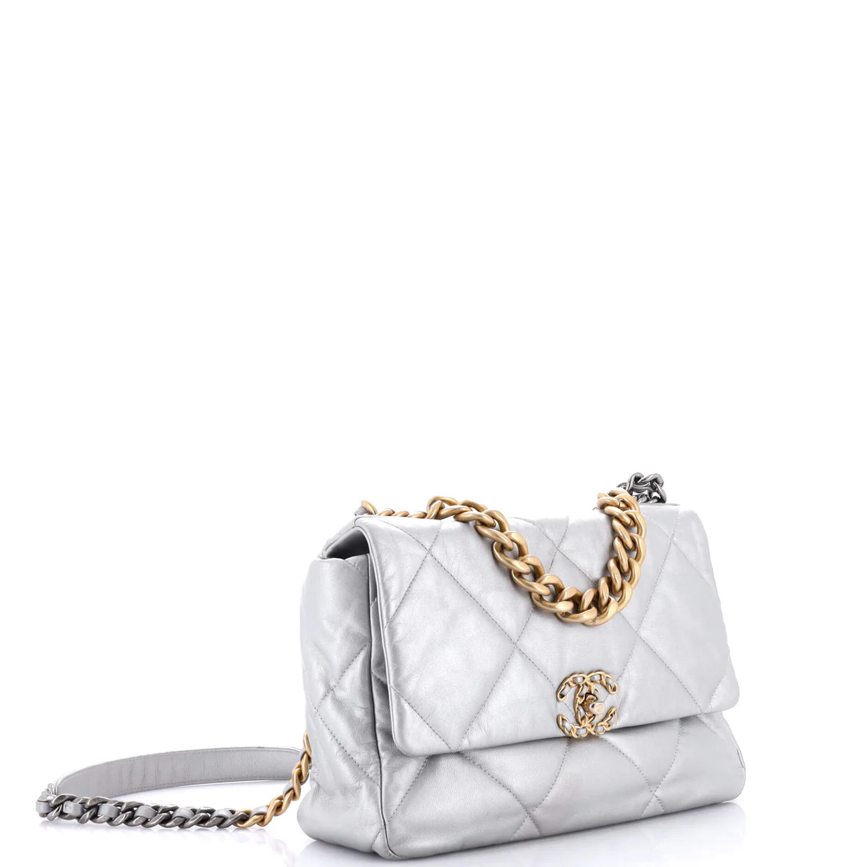 19 Flap Bag Quilted Leather Large - Deep Luxury